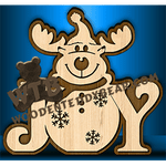 Joy Reindeer | Fretwork Scroll Saw Pattern | Wooden Teddy Bear