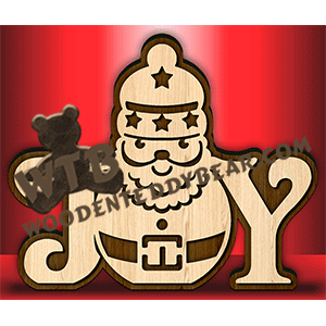 Joy Santa | Fretwork Scroll Saw Pattern | Wooden Teddy Bear