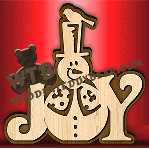 Joy Snowman #2 | Fretwork Scroll Saw Pattern | Wooden Teddy Bear