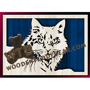 Maine Coon Cat | Fretwork Scroll Saw Pattern | Wooden Teddy Bear