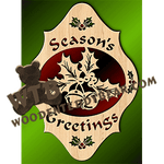 Season's Greetings Palque | Fretwork Scroll Saw Pattern | Wooden Teddy Bear