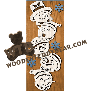 Snow People | Fretwork Scroll Saw Pattern | Wooden Teddy Bear