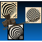 Optical Illusion Set #2 | Fretwork Scroll Saw Pattern | Wooden Teddy Bear