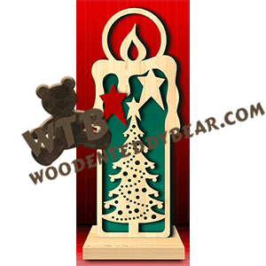 Tree Candle | Fretwork Scroll Saw Pattern | Wooden Teddy Bear