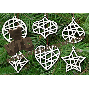Stylized Ornaments | Fretwork Scroll Saw Pattern | Wooden Teddy Bear