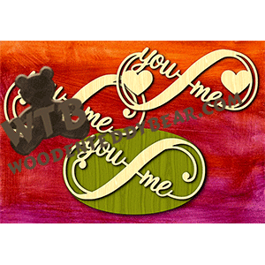 You Me Infinity | Fretwork Scroll Saw Pattern | Wooden Teddy Bear