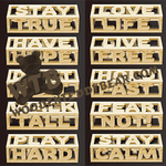 Compound Cut Inspiritional Phrases | Fretwork Scroll Saw Pattern | Wooden Teddy Bear