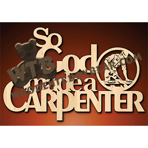 So God Made A Carpenter | Fretwork Scroll Saw Pattern | Wooden Teddy Bear