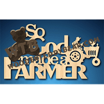 So God Made A Farmer | Fretwork Scroll Saw Pattern | Wooden Teddy Bear