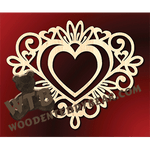 Decorative Fret Hearts Plaque | Fretwork Scroll Saw Pattern | Wooden Teddy Bear