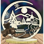 Freestanding Winter Scene #3 | Fretwork Scroll Saw Pattern | Wooden Teddy Bear