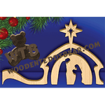 Simple Freestanding Nativity | Fretwork Scroll Saw Pattern | Wooden Teddy Bear