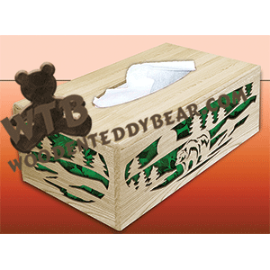 Bear Scene Tissue Box | Fretwork Scroll Saw Pattern | Wooden Teddy Bear