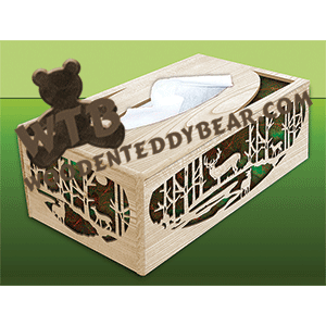 Deer Scene Tissue Box | Fretwork Scroll Saw Pattern | Wooden Teddy Bear