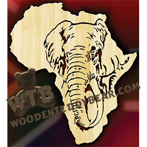 African Elephant | Fretwork Scroll Saw Pattern | Wooden Teddy Bear