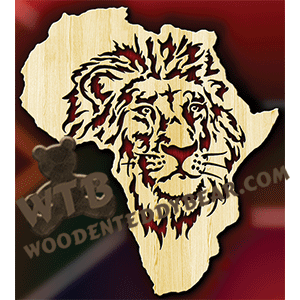 African Lion | Fretwork Scroll Saw Pattern | Wooden Teddy Bear