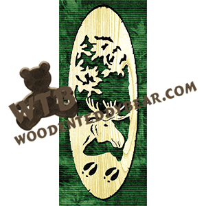 Moose In Oval Wood Slab | Fretwork Scroll Saw Pattern | Wooden Teddy Bear