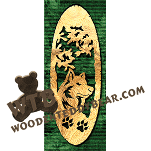 Wolf In Oval Wood Slab | Fretwork Scroll Saw Pattern | Wooden Teddy Bear