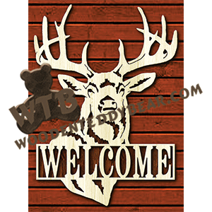 Whitetail Buck Welcome | Fretwork Scroll Saw Pattern | Wooden Teddy Bear