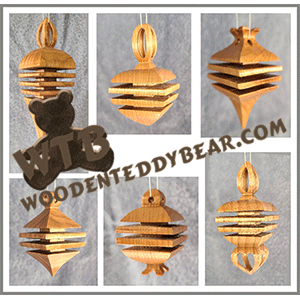 Compound Cut Ornaments #16 | Fretwork Scroll Saw Pattern | Wooden Teddy Bear