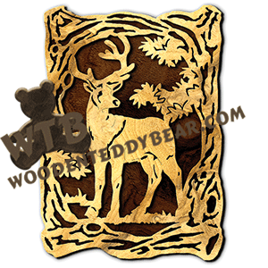 Wood Frame With Deer | Fretwork Scroll Saw Pattern | Wooden Teddy Bear