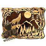 Wood Frame With Howling Wolf | Fretwork Scroll Saw Pattern | Wooden Teddy Bear