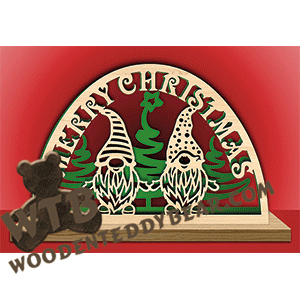 Merry Christmas Arch With Gnomes | Fretwork Scroll Saw Pattern | Wooden Teddy Bear