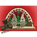 Merry Christmas Arch With Gnomes | Fretwork Scroll Saw Pattern | Wooden Teddy Bear