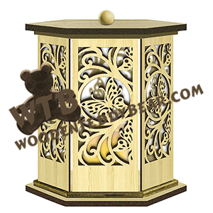 Decorative Candle Lantern | Fretwork Scroll Saw Pattern | Wooden Teddy Bear