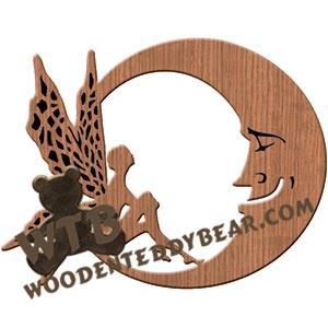 Fairy on Moon fretwork scroll saw pattern |The Wooden Teddy Bear