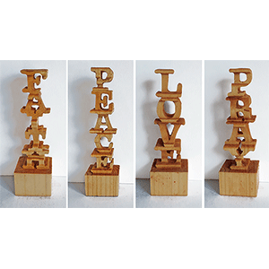 Two Compound Cut Inspirational Phrases #6 | Fretwork Scroll Saw Pattern | Wooden Teddy Bear