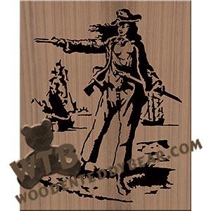 Female Pirate fretwork scroll saw pattern |The Wooden Teddy Bear