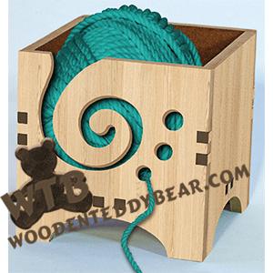 Yarn Box #4 | Fretwork Scroll Saw Pattern | Wooden Teddy Bear