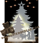 Lighted Two-Layered Tree - Nativity #2 | Fretwork Scroll Saw Pattern | Wooden Teddy Bear