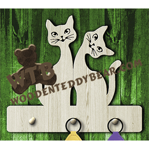 Cat Key Hanger #3 | Fretwork Scroll Saw Pattern | Wooden Teddy Bear