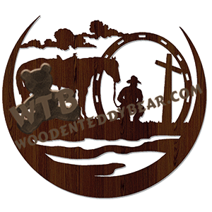 Crescent Plaque - Moment of Silence -Male | Fretwork Scroll Saw Pattern | Wooden Teddy Bear