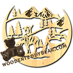 Crescent Plaque - End of the Trail | Fretwork Scroll Saw Pattern | Wooden Teddy Bear