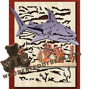 Shark Shelf | Fretwork Scroll Saw Pattern | Wooden Teddy Bear