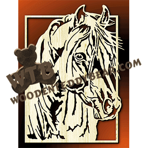 Horse with Inner Frame | Fretwork Scroll Saw Pattern | Wooden Teddy Bear