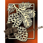 Pinecones with Inner Frame | Fretwork Scroll Saw Pattern | Wooden Teddy Bear