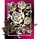 Roses with Inner Frame | Fretwork Scroll Saw Pattern | Wooden Teddy Bear