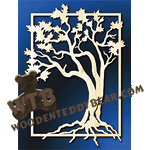 Tree with Inner Frame | Fretwork Scroll Saw Pattern | Wooden Teddy Bear