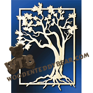 Tree with Inner Frame | Fretwork Scroll Saw Pattern | Wooden Teddy Bear