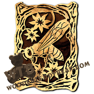 Wood Frame with Bee | Fretwork Scroll Saw Pattern | Wooden Teddy Bear