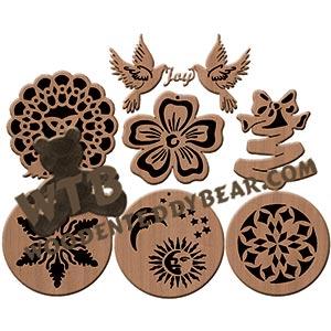 Ornament Set 5 fretwork scroll saw pattern |The Wooden Teddy Bear