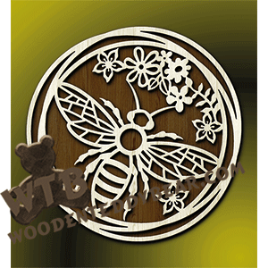 Triple Ring Framed Bee | Fretwork Scroll Saw Pattern | Wooden Teddy Bear