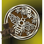 Triple Ring Framed Bee | Fretwork Scroll Saw Pattern | Wooden Teddy Bear
