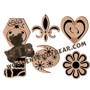 Ornament Set 6 fretwork scroll saw pattern |The Wooden Teddy Bear