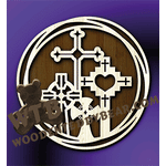 Triple Ring Framed Crosses | Fretwork Scroll Saw Pattern | Wooden Teddy Bear
