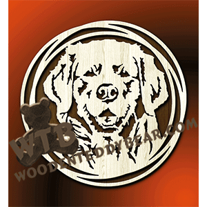 Triple Ring Framed Dog | Fretwork Scroll Saw Pattern | Wooden Teddy Bear